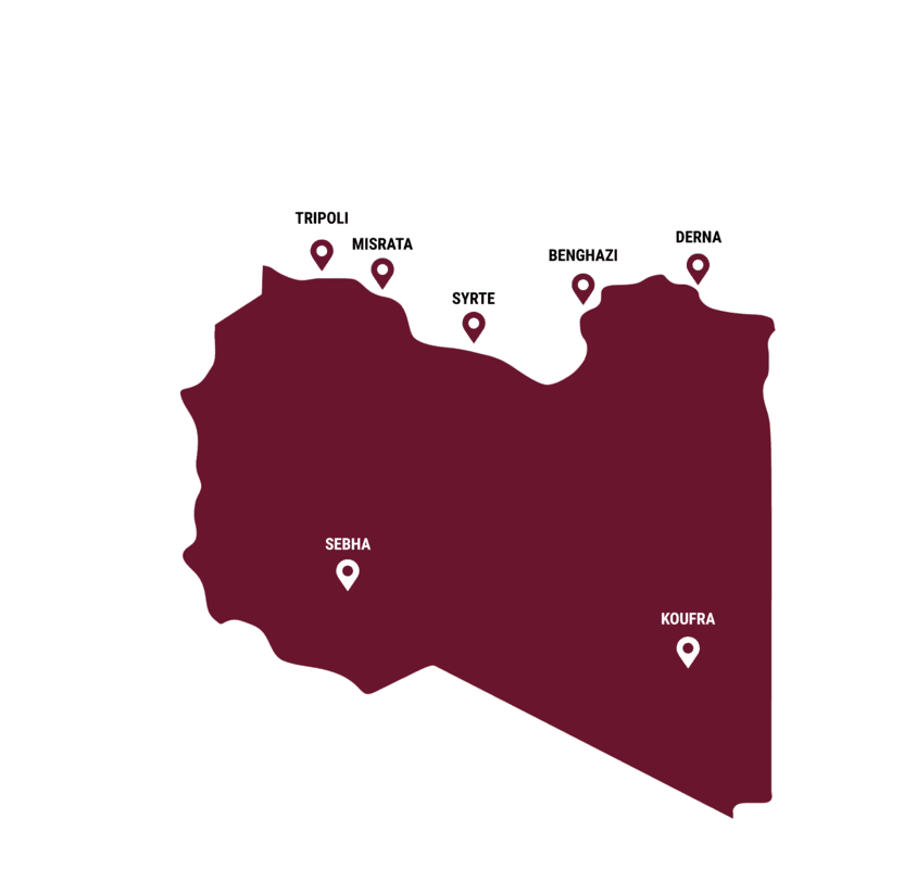 Carte Libye - Notre présence - EN