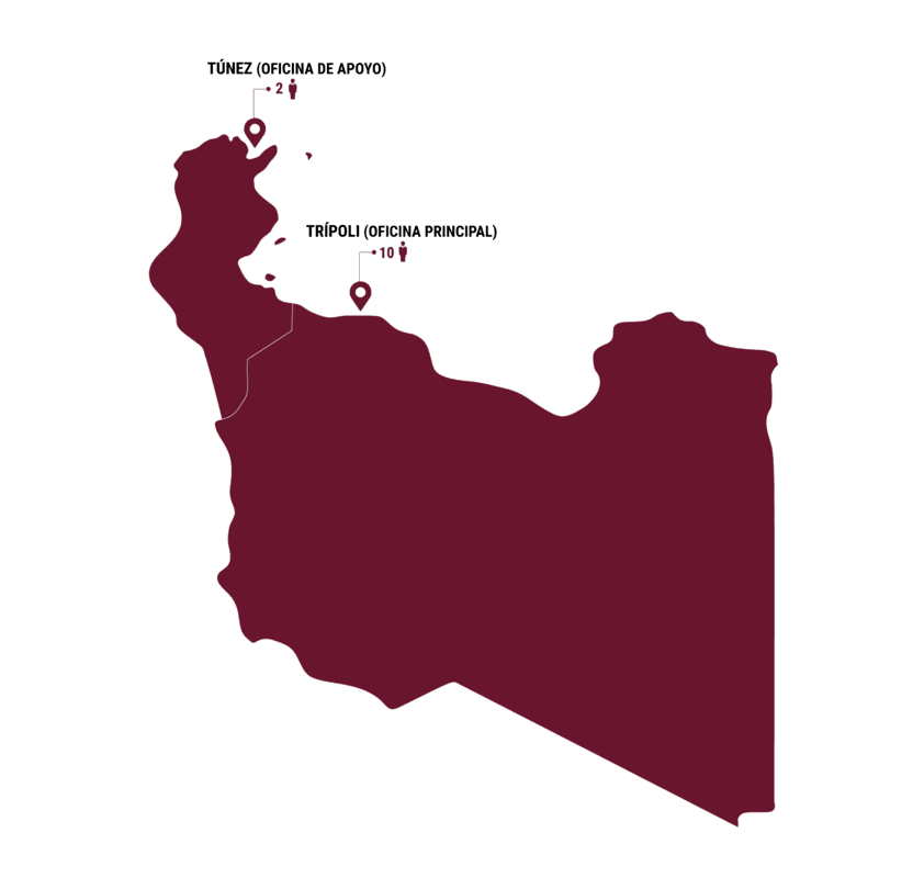 Carte Libye - Répartition du personnel - ES
